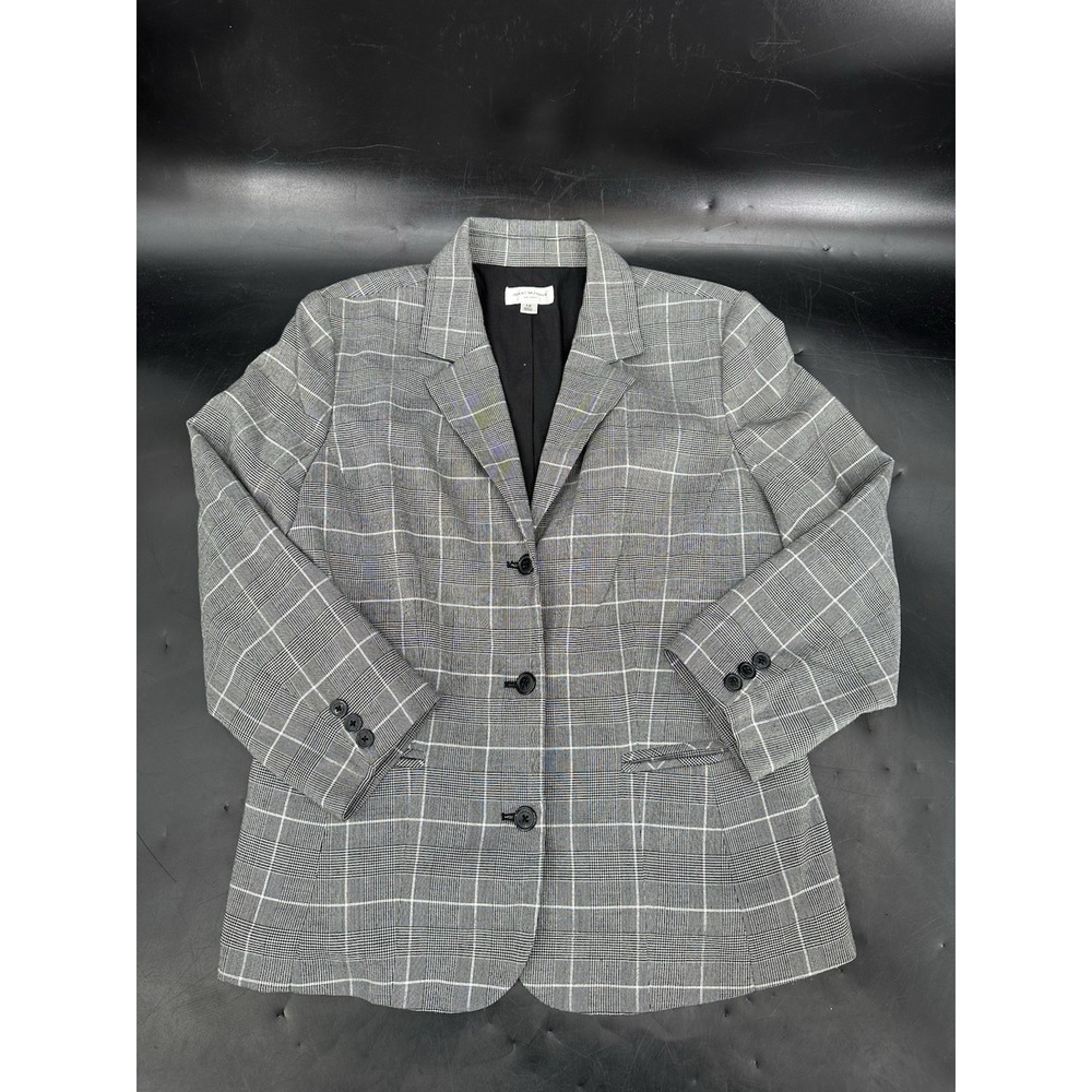 Isaac Mizrahi Boys 12 Plaid Blazer Jacket Heather Gray